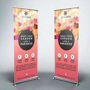 Grey Back Roll Up Banner Fabric
